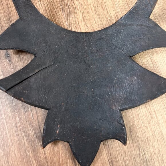 Vintage Leather Breastplate Choker Engraved Necklace Statement Piece African - Picture 8 of 14